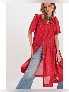 Women's Red Bella Mae Midi Dress Size Medium